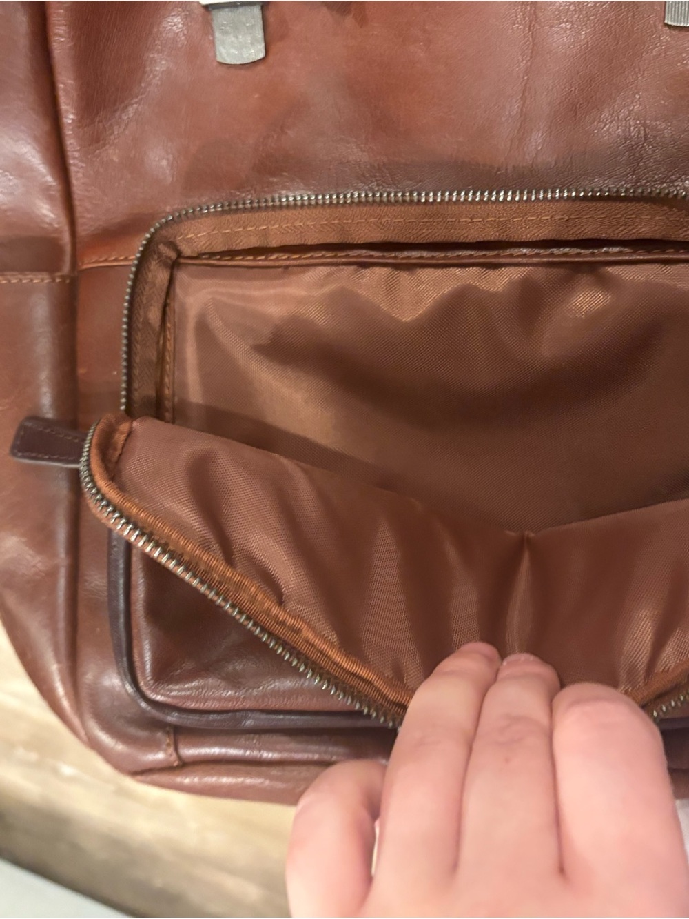 Wilsons Leather Brown Leather Drawstring Backpack - Picture 14 of 16